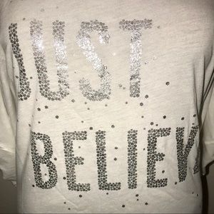 Old Navy Just Believe Snowflake Short Sleeve Ivory